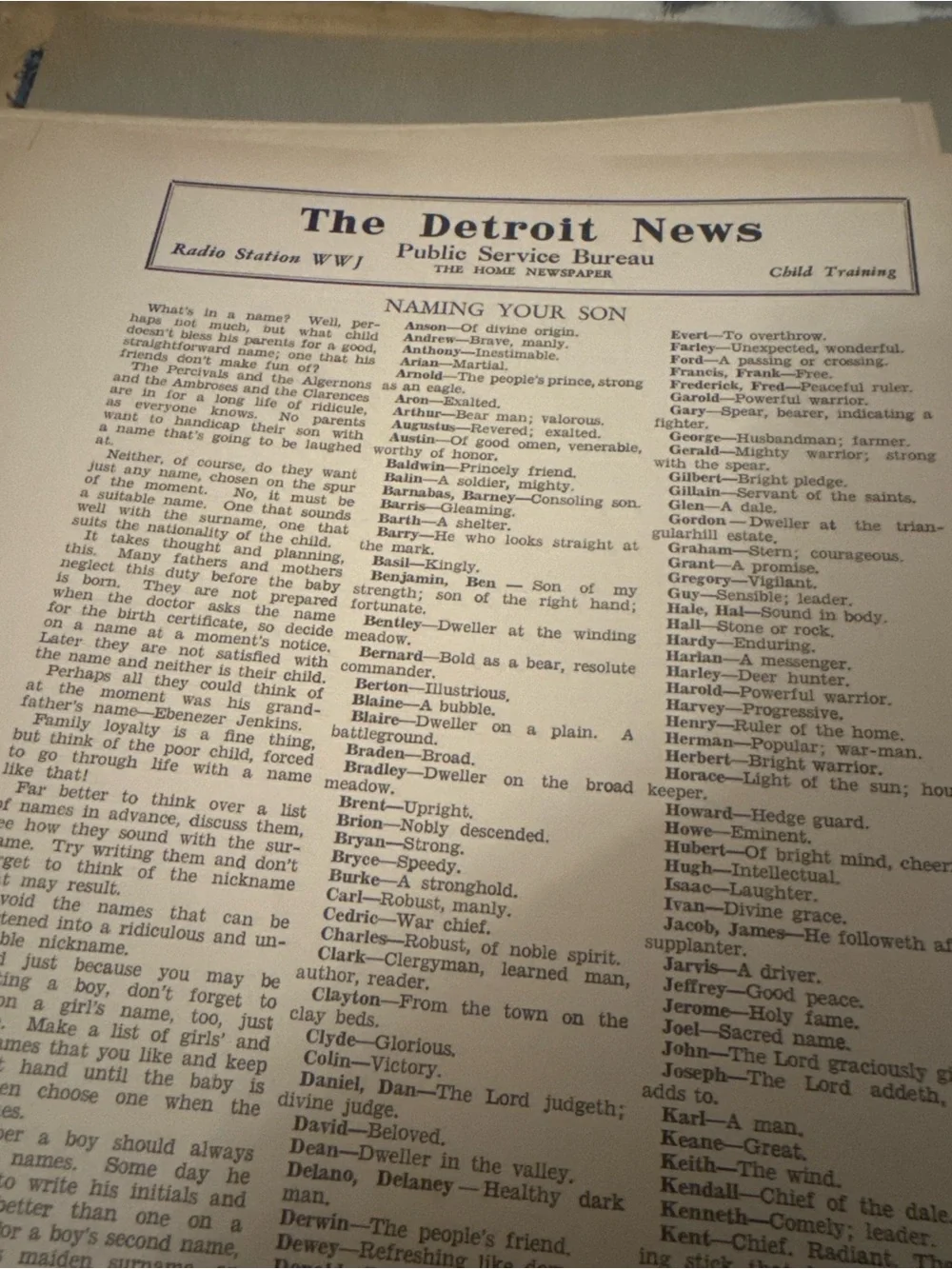 Vintage Detroit News Public Service Bureau Child Training Packet 16 Sheets WWJ‎